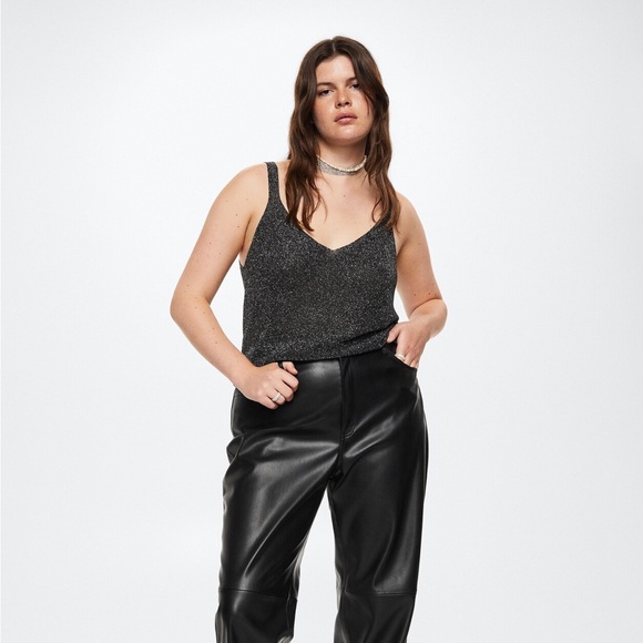 MANGO V-Neck Knit Sparkle Top - Picture 1 of 6